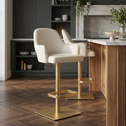 Gold Barhocker - Toni Beige