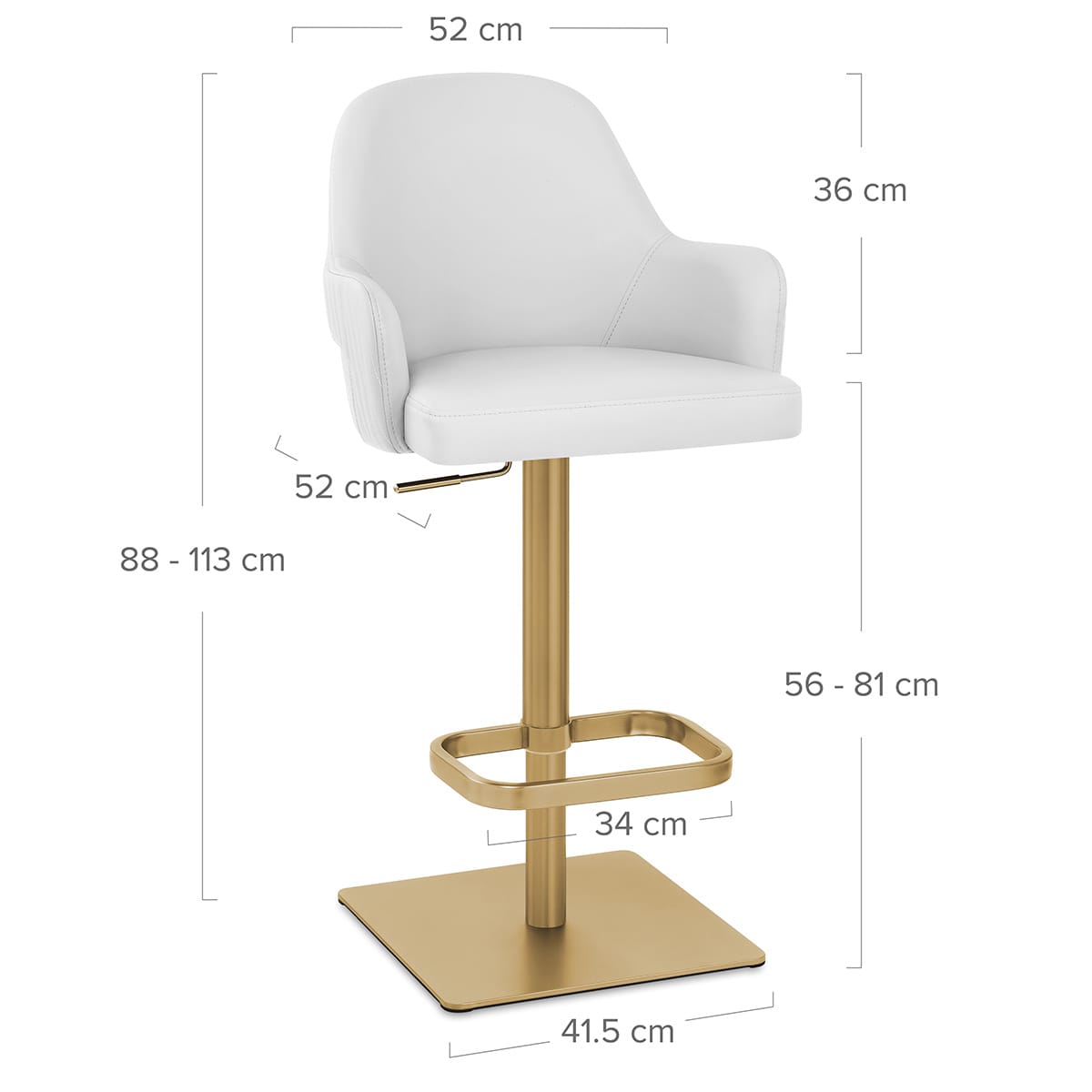 Gold Barhocker - Toni Weiß