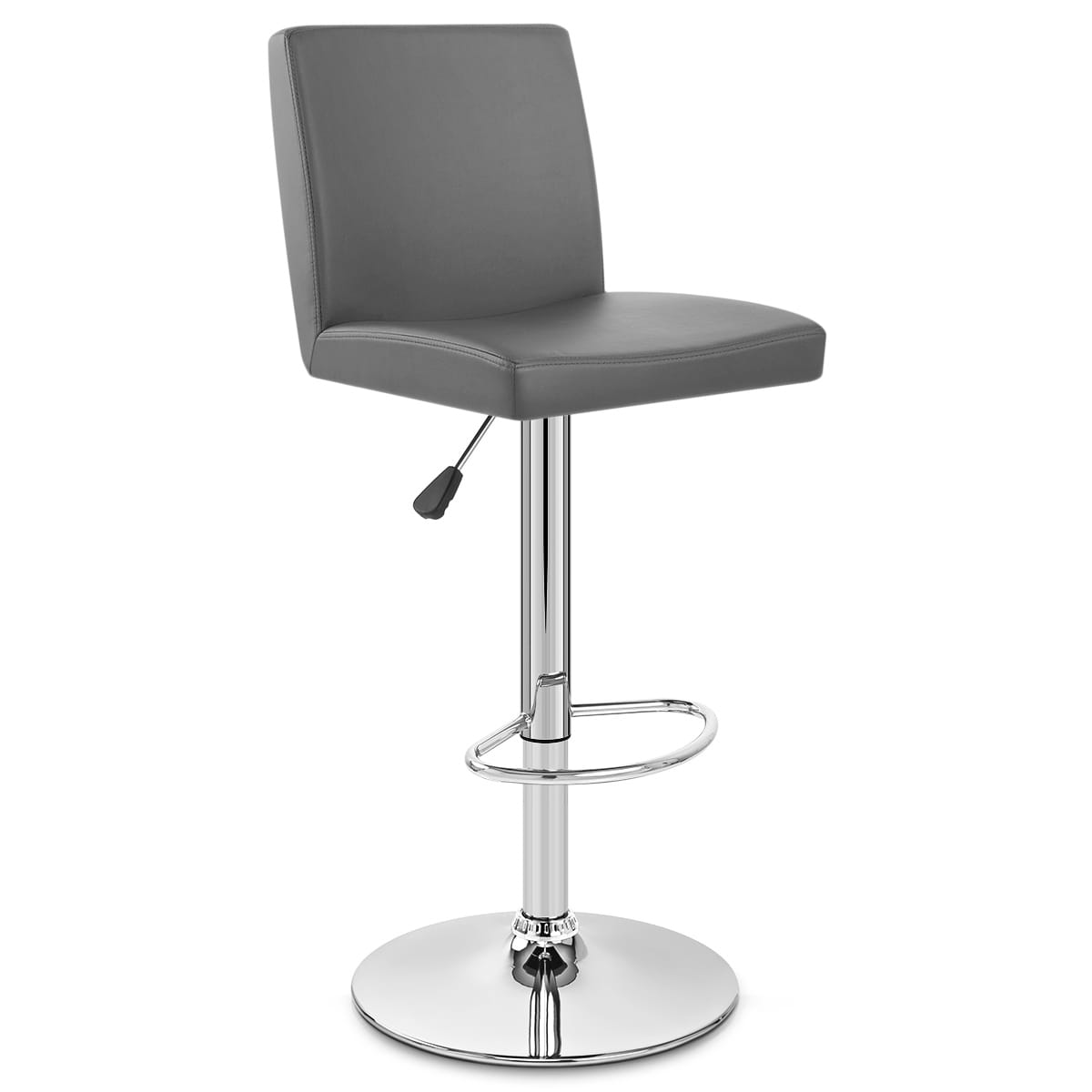 Sgabello Ecopelle Cromato - Topaz Grigio