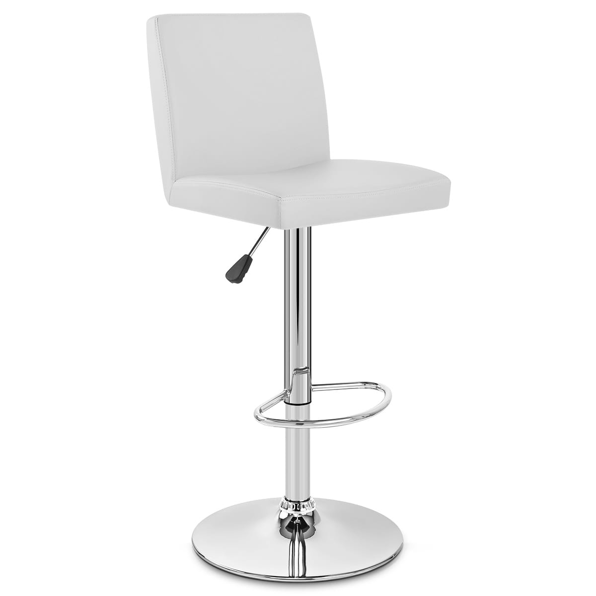 Sgabello Ecopelle Cromato - Topaz Bianco