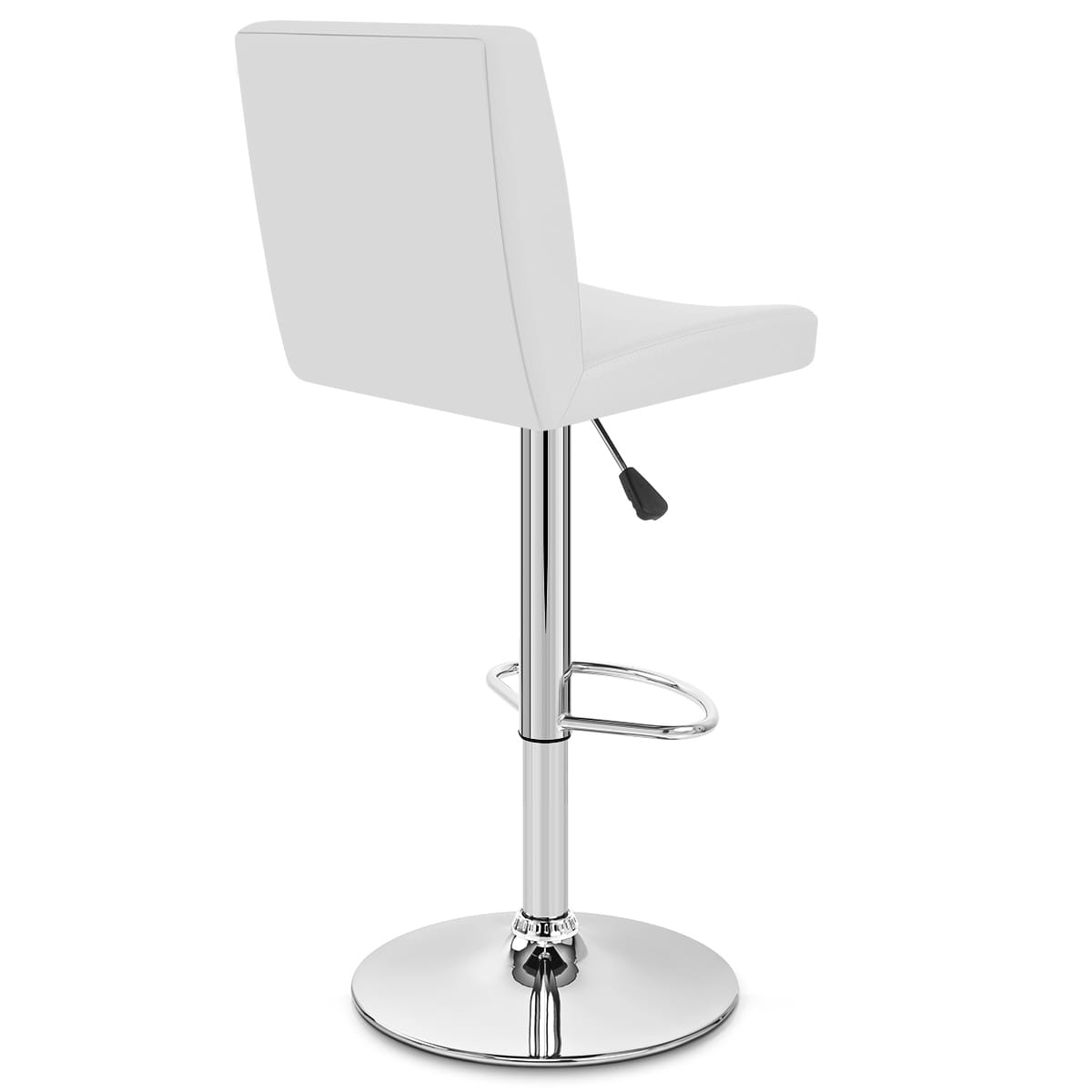 Sgabello Ecopelle Cromato - Topaz Bianco