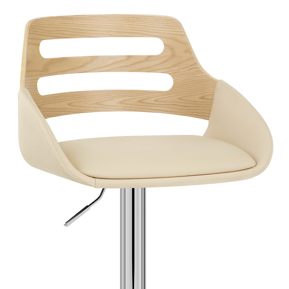 Sgabello Ecopelle Legno - Trio Crema