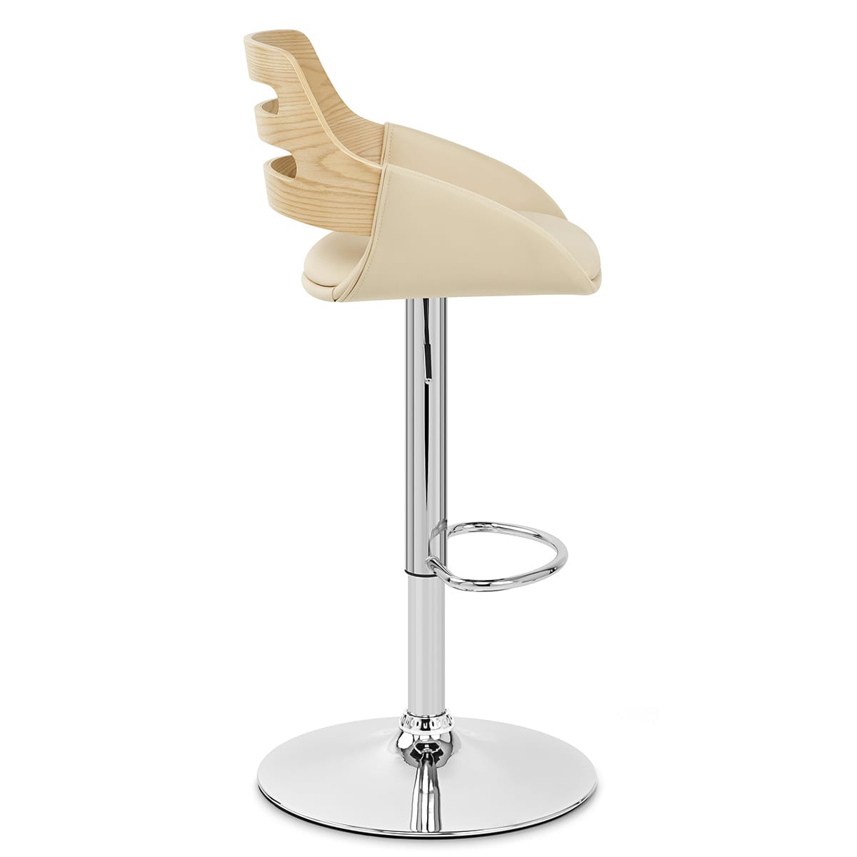 Sgabello Ecopelle Legno - Trio Crema