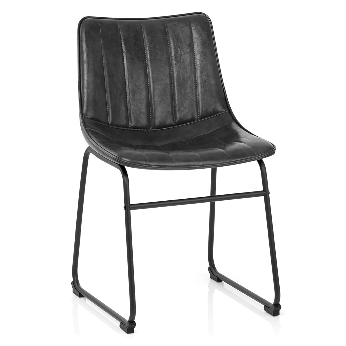 Sedia Ecopelle Anticata Satinata - Tucker Nero