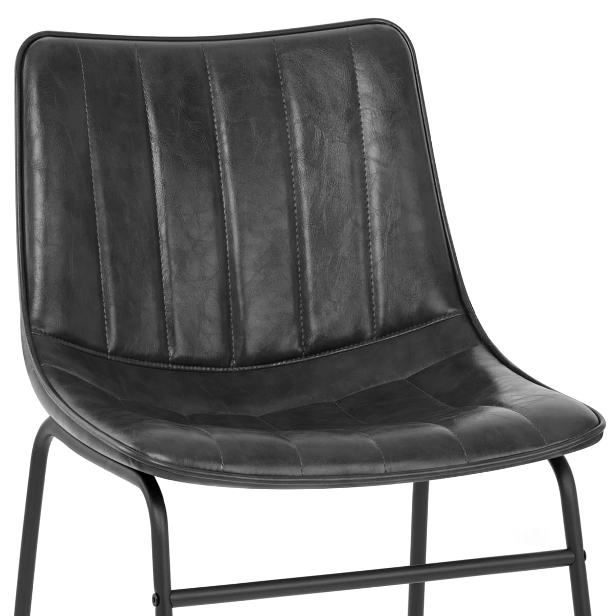 Sedia Ecopelle Anticata Satinata - Tucker Nero