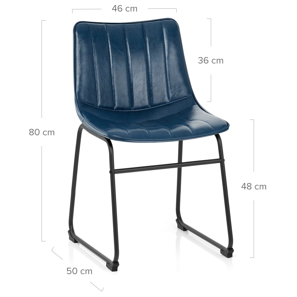 Sedia Ecopelle Anticata Satinata - Tucker Blu