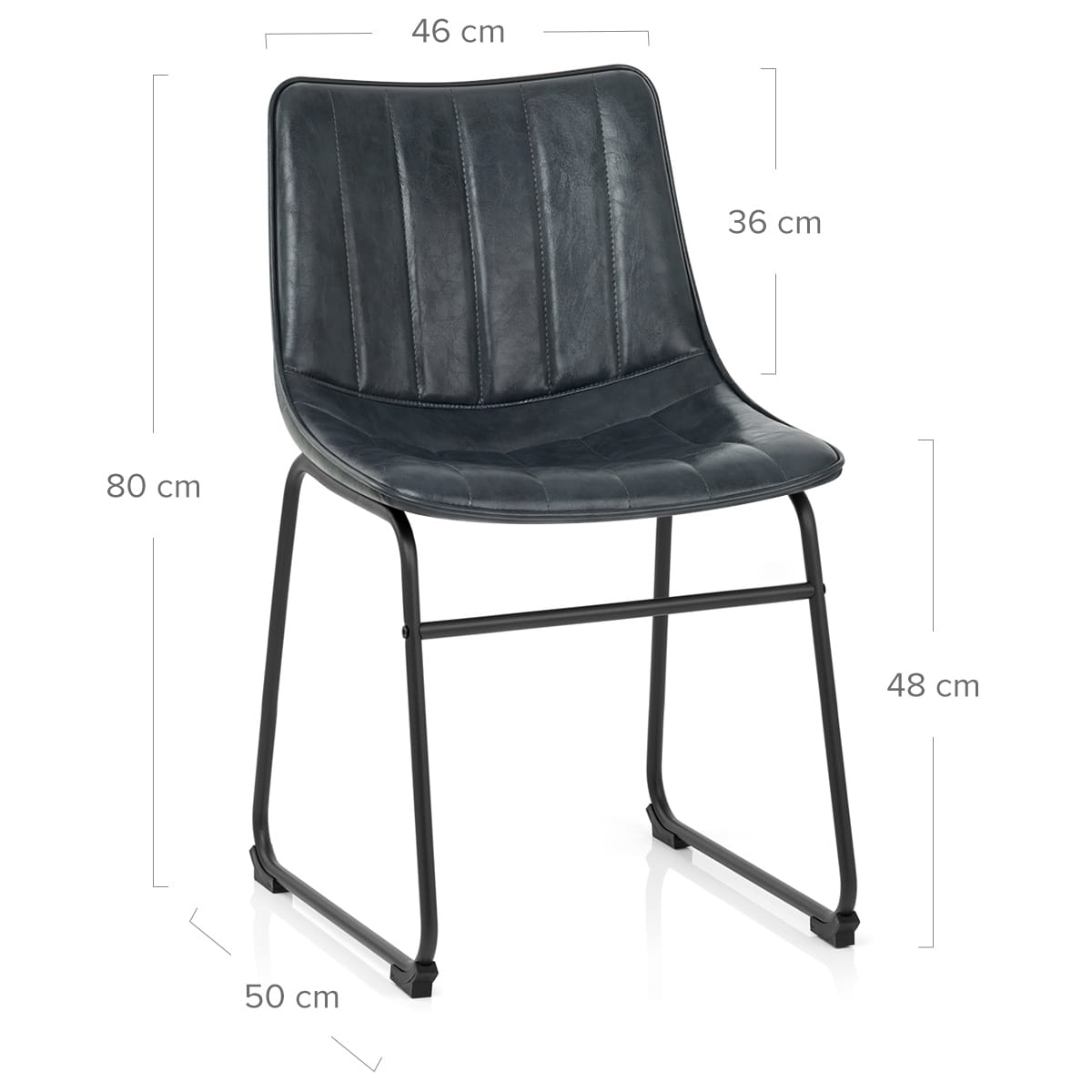 Sedia Ecopelle Anticata Satinata - Tucker Blu Scuro