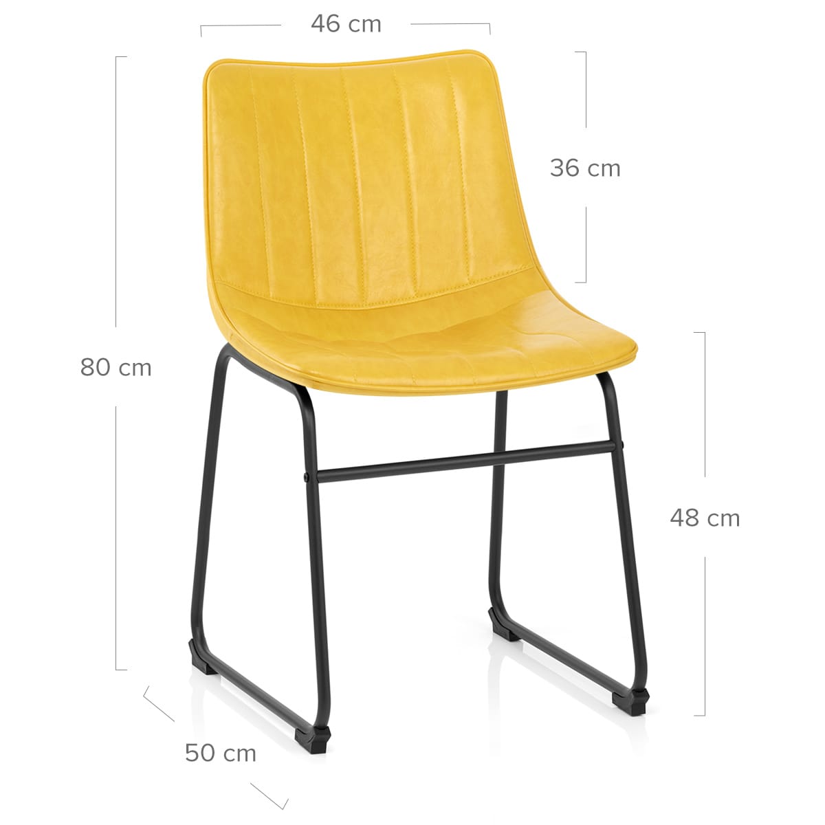 Sedia Ecopelle Anticata Satinata - Tucker Giallo