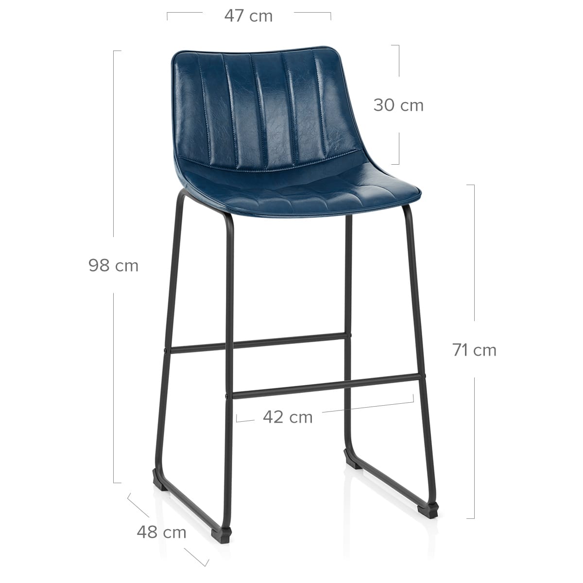 Kunstleder Barhocker - Tucker Blau