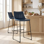 Kunstleder Barhocker - Tucker Blau