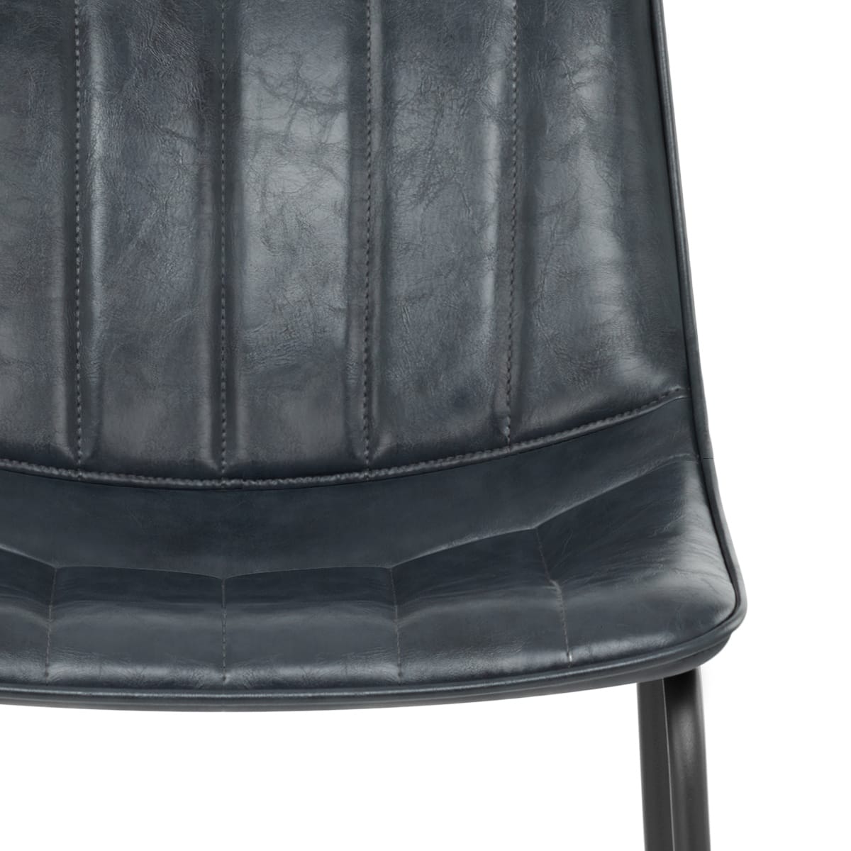 Sgabello Ecopelle Anticata Satinato - Tucker Blu Scuro