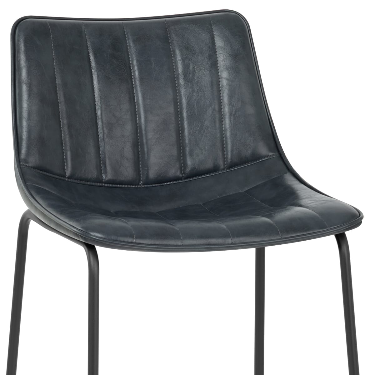 Sgabello Ecopelle Anticata Satinato - Tucker Blu Scuro