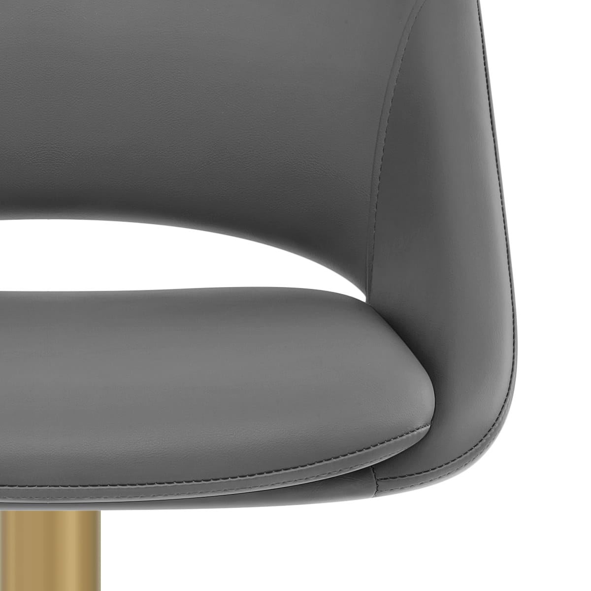 Sgabello oro spazzolato Ecopelle - Tulsa Grigio