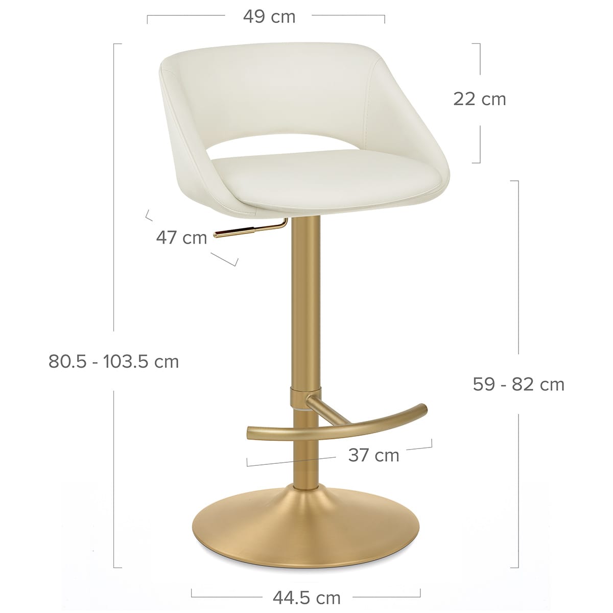 Barhocker Gebürstetes Gold - Tulsa Beige