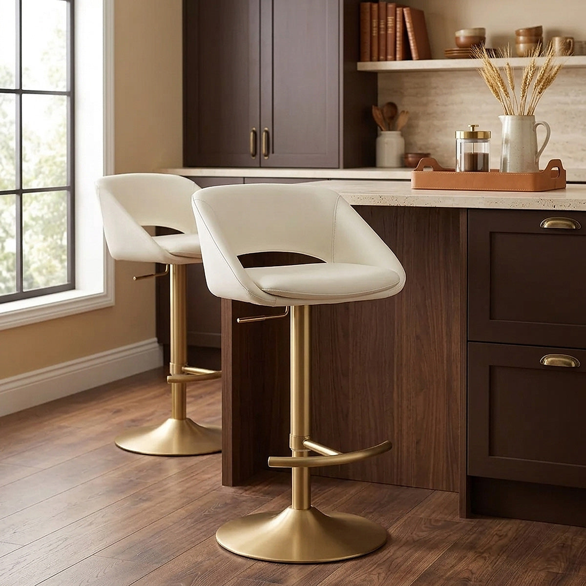 Barhocker Gebürstetes Gold - Tulsa Beige