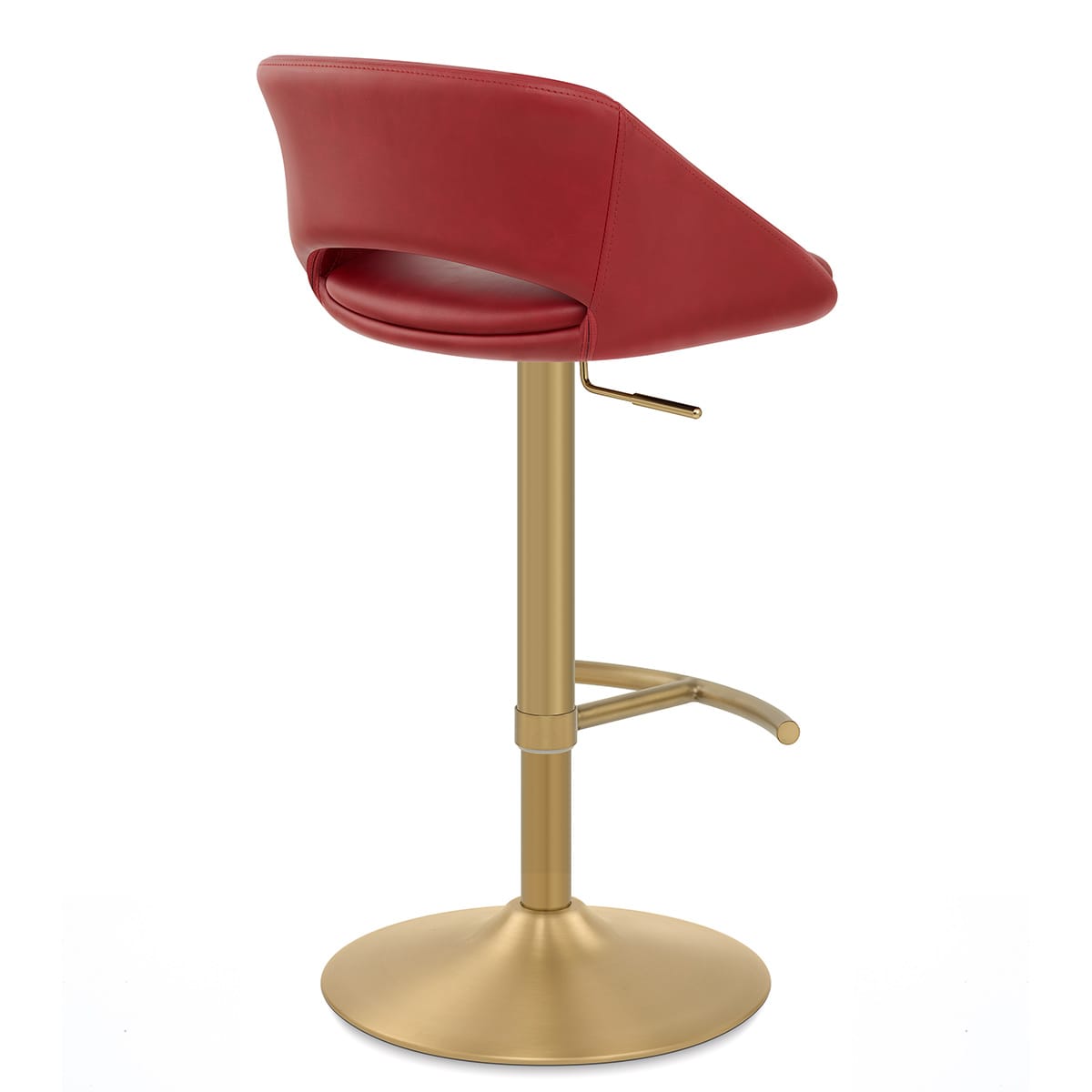 Barhocker Gebürstetes Gold - Tulsa Rot