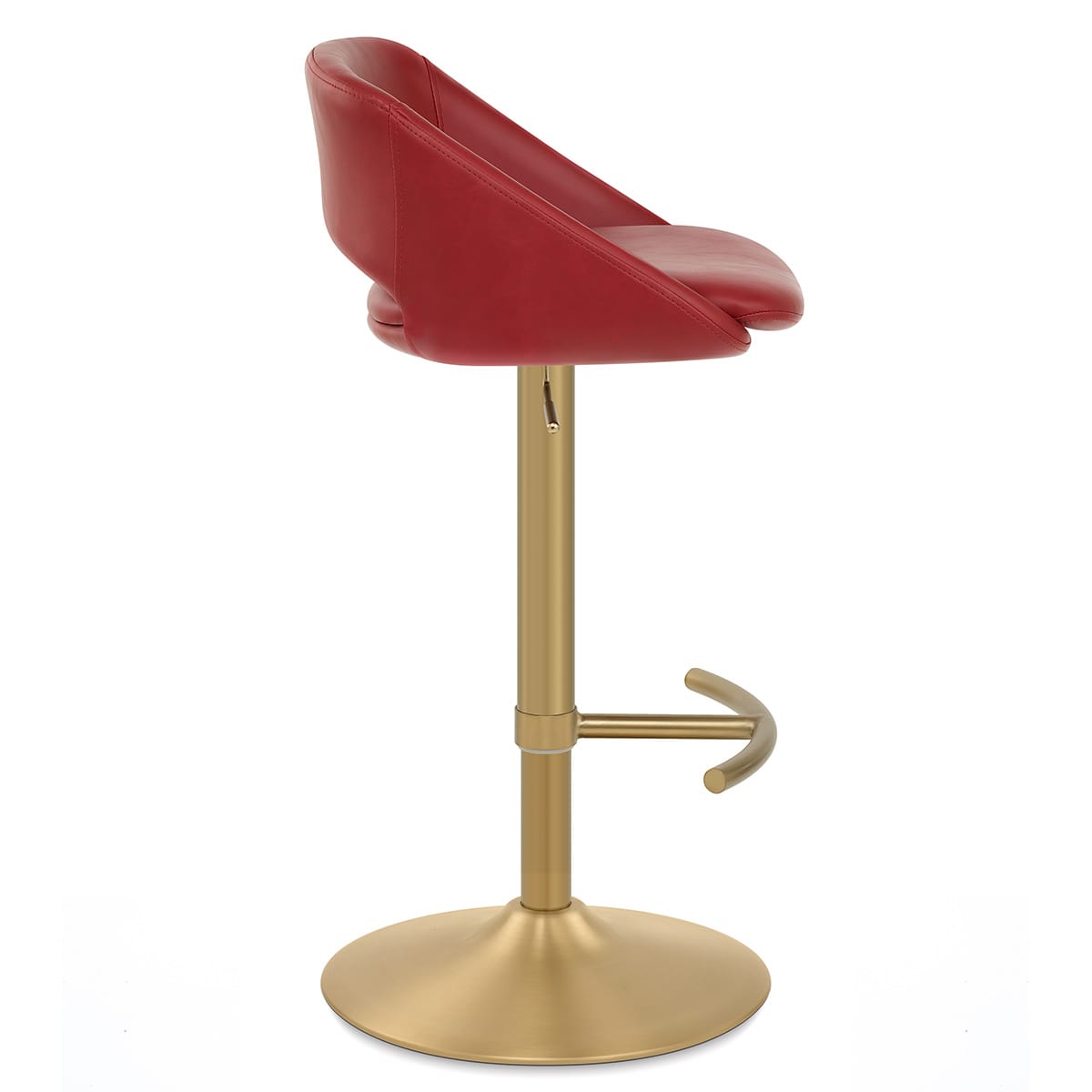Barhocker Gebürstetes Gold - Tulsa Rot