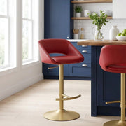 Barhocker Gebürstetes Gold - Tulsa Rot