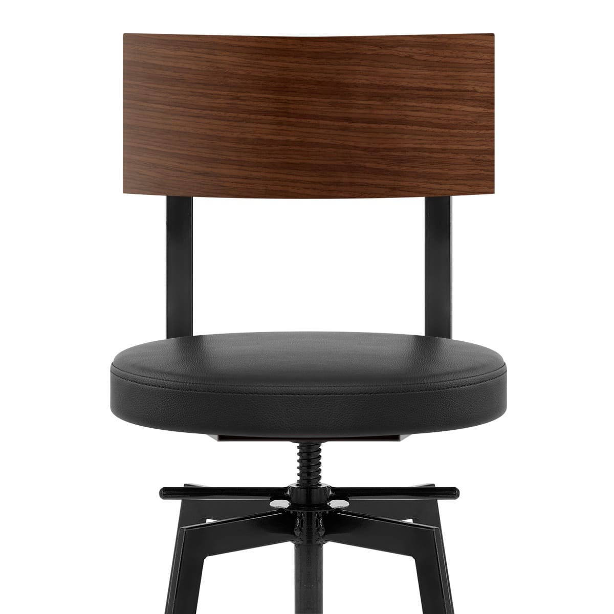 Sgabello Legno Ecopelle - Urban Industrial Nero
