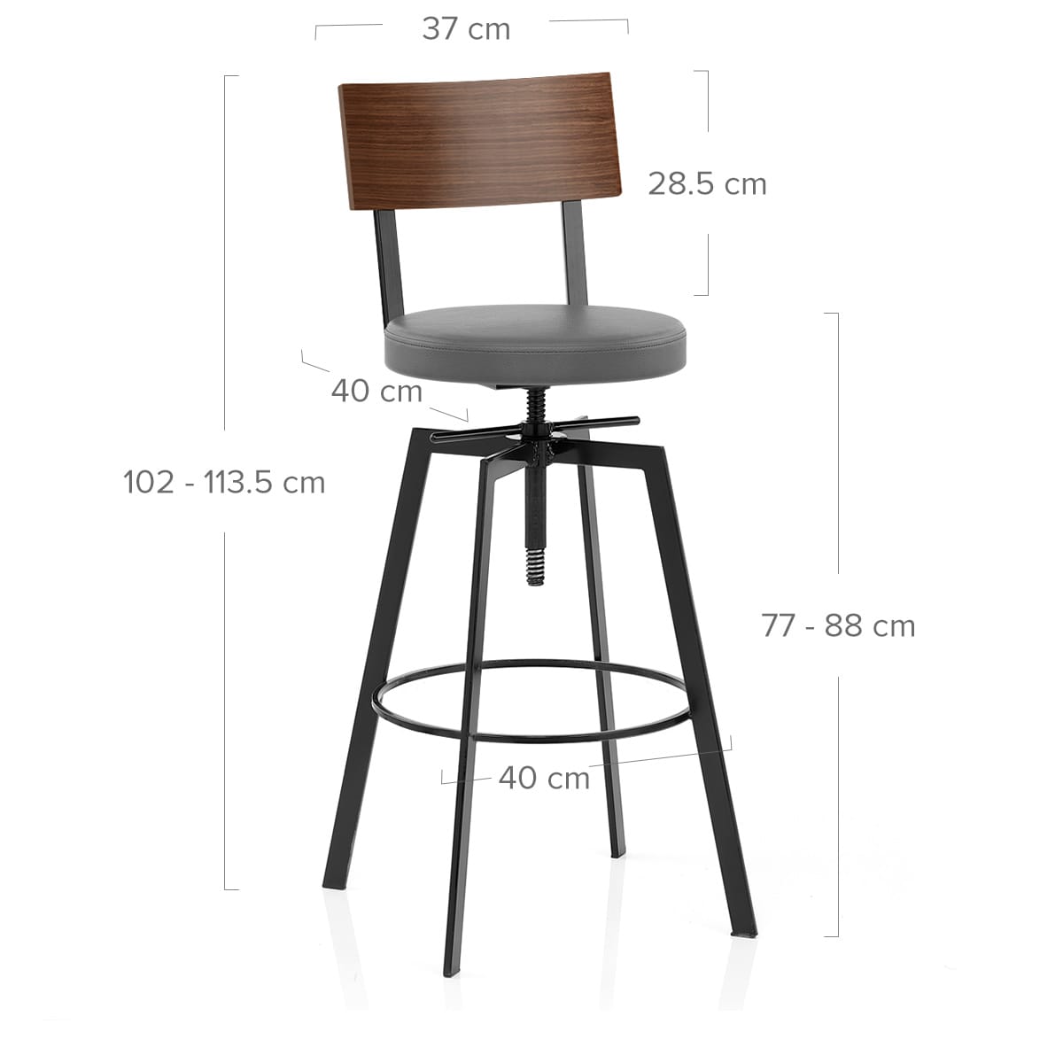 Barhocker Industriell - Urban Grau