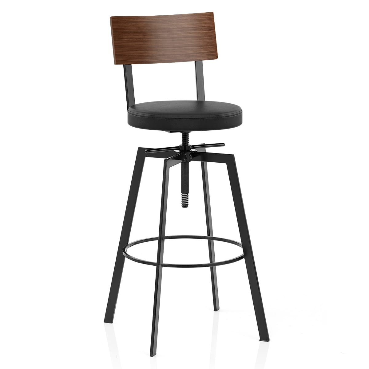 Sgabello Legno Ecopelle - Urban Industrial Nero