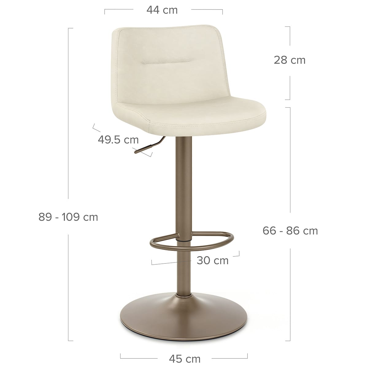 Kunstleder Barhocker Antik - Utopia Beige