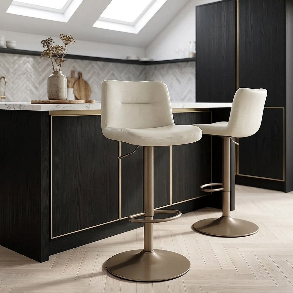 Kunstleder Barhocker Antik - Utopia Beige