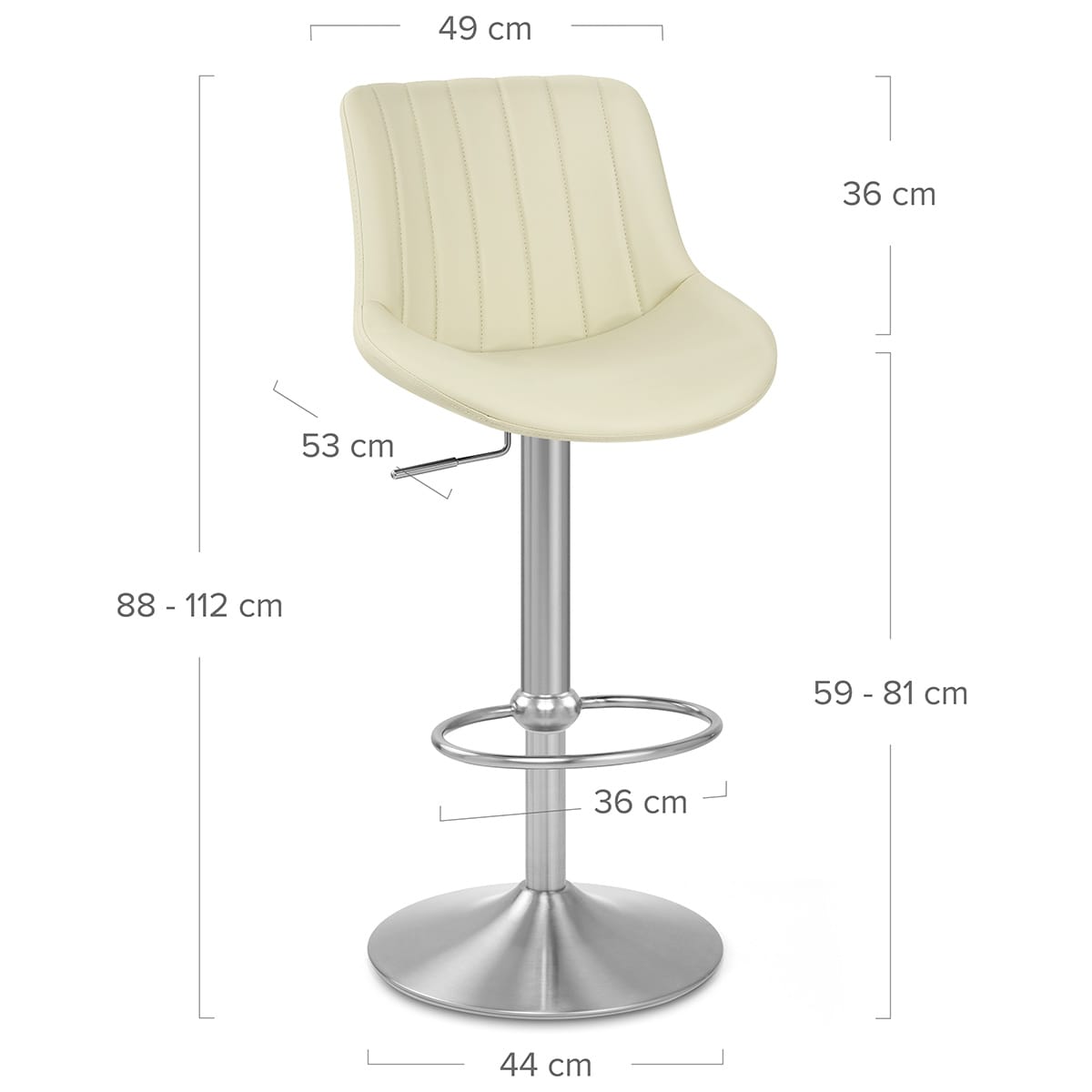 Sgabello da bar Vera Pelle - Versailles Crema