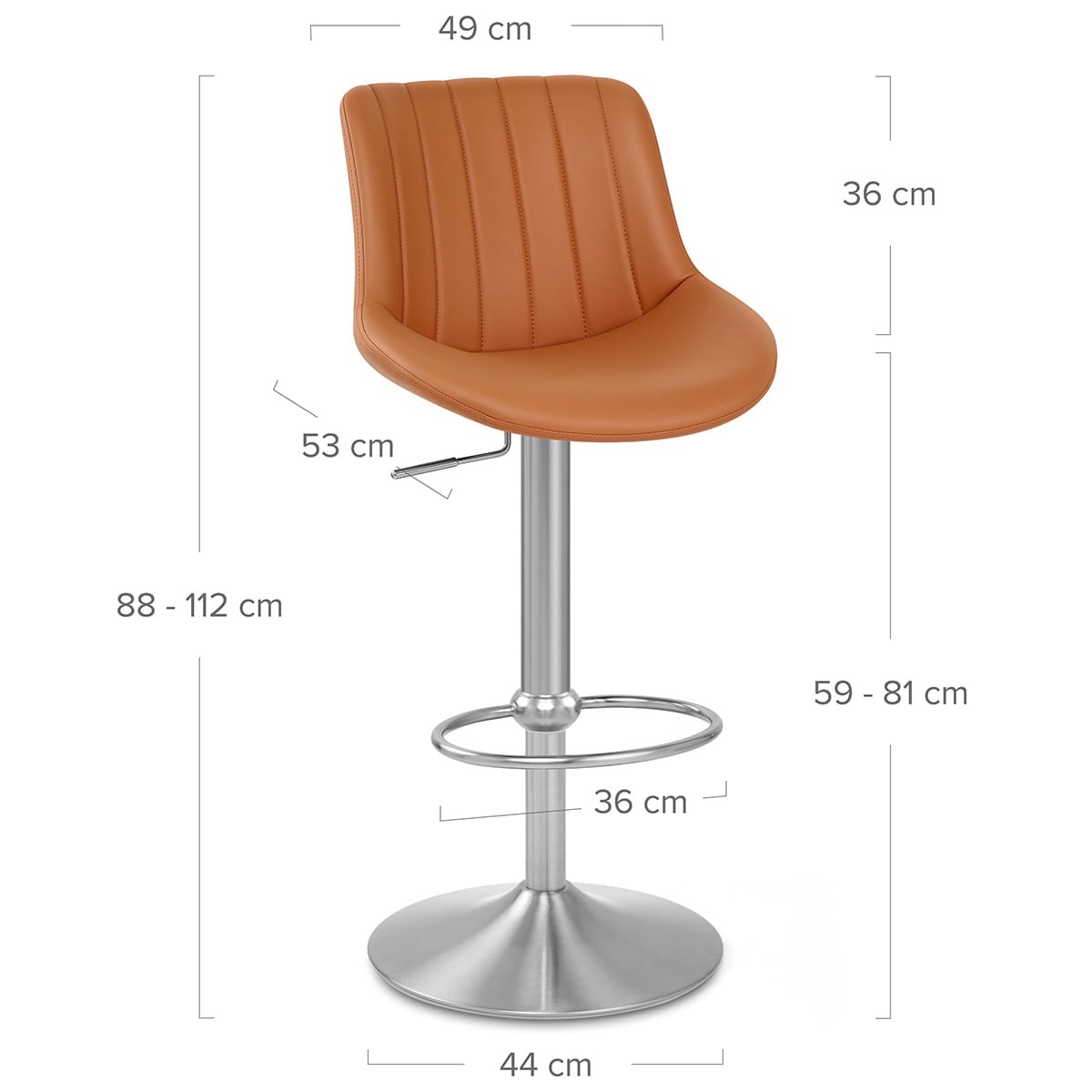 Barhocker Echtleder - Versailles Braun