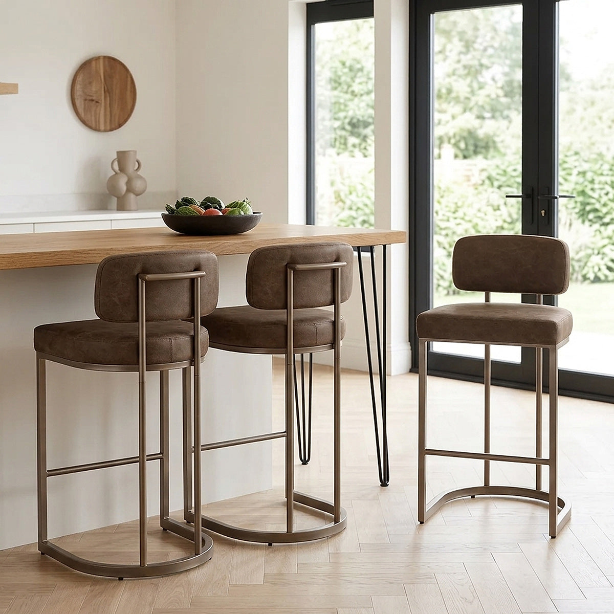 Kunstleder Barhocker - Verve Braun