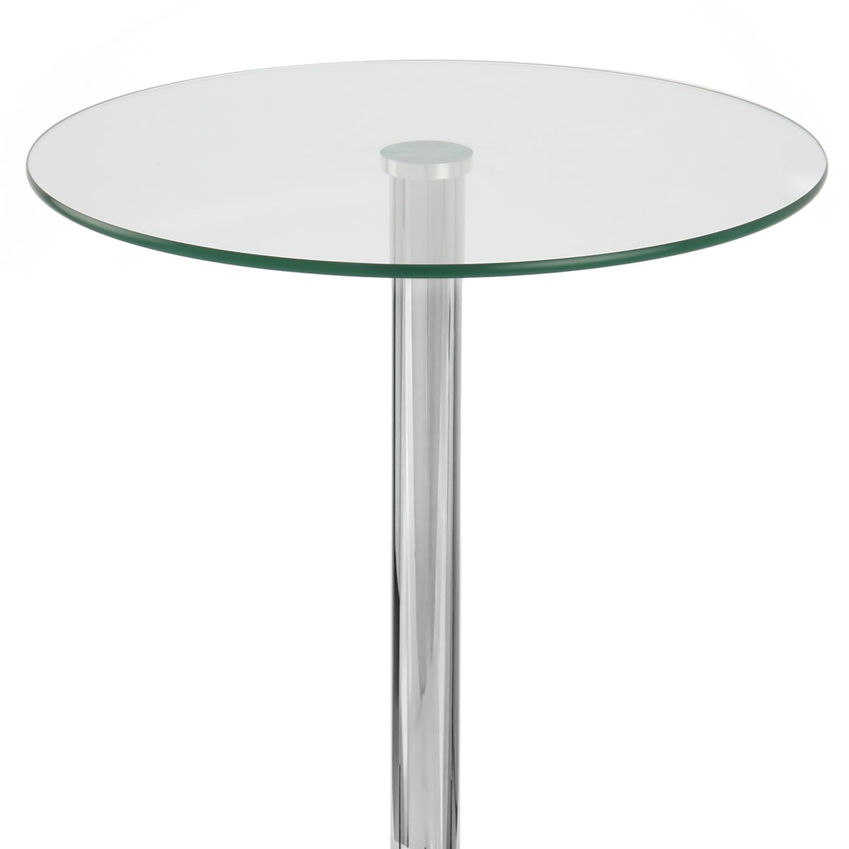 Glastisch Chrom - Vetro Rund Transparent