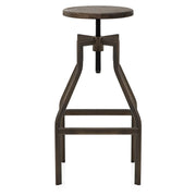 Sgabello Legno Scuro Acciaio - Vintage Revolution Legno