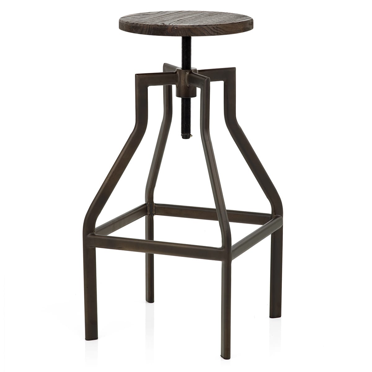 Sgabello Legno Scuro Acciaio - Vintage Revolution Legno