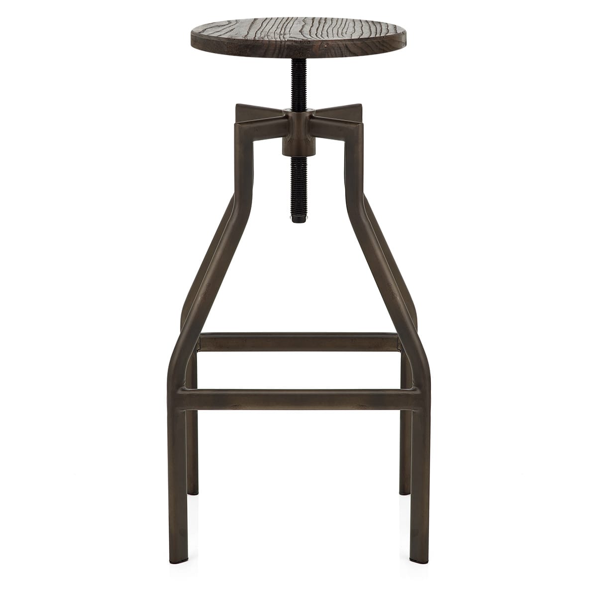 Sgabello Legno Scuro Acciaio - Vintage Revolution Legno