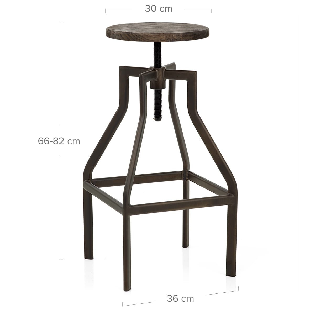 Sgabello Legno Scuro Acciaio - Vintage Revolution Legno
