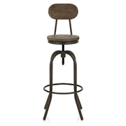 Barhocker - Dunkler Holzsitz - Vintage Swivel Holz