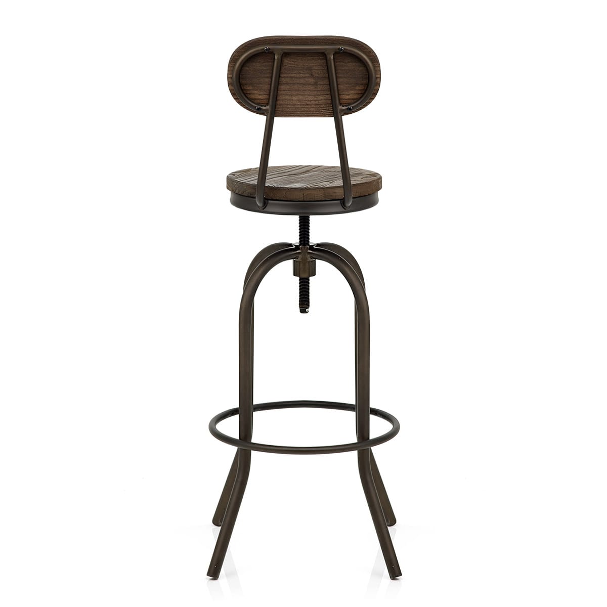 Barhocker - Dunkler Holzsitz - Vintage Swivel Holz