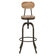 Barhocker - Heller Holzsitz - Vintage Swivel Holz