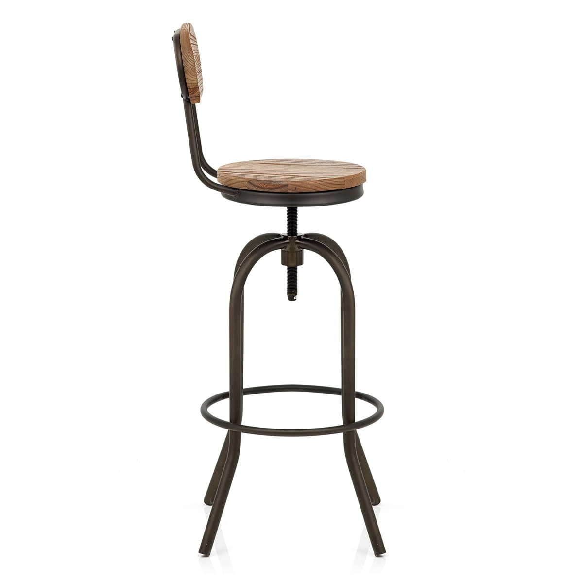 Barhocker - Heller Holzsitz - Vintage Swivel Holz