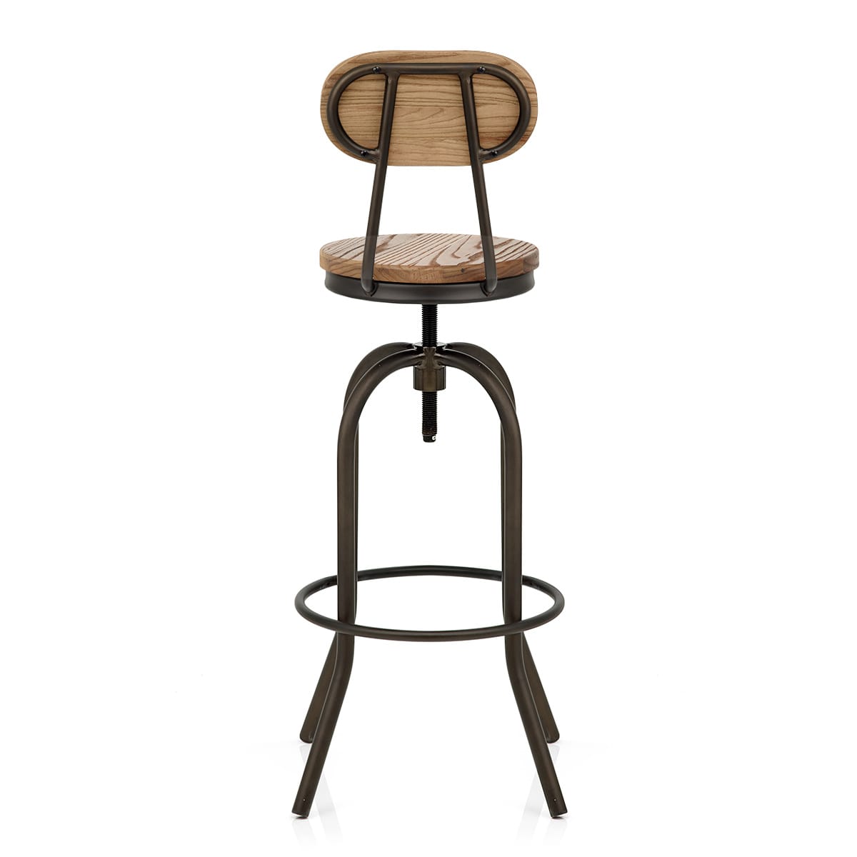 Barhocker - Heller Holzsitz - Vintage Swivel Holz