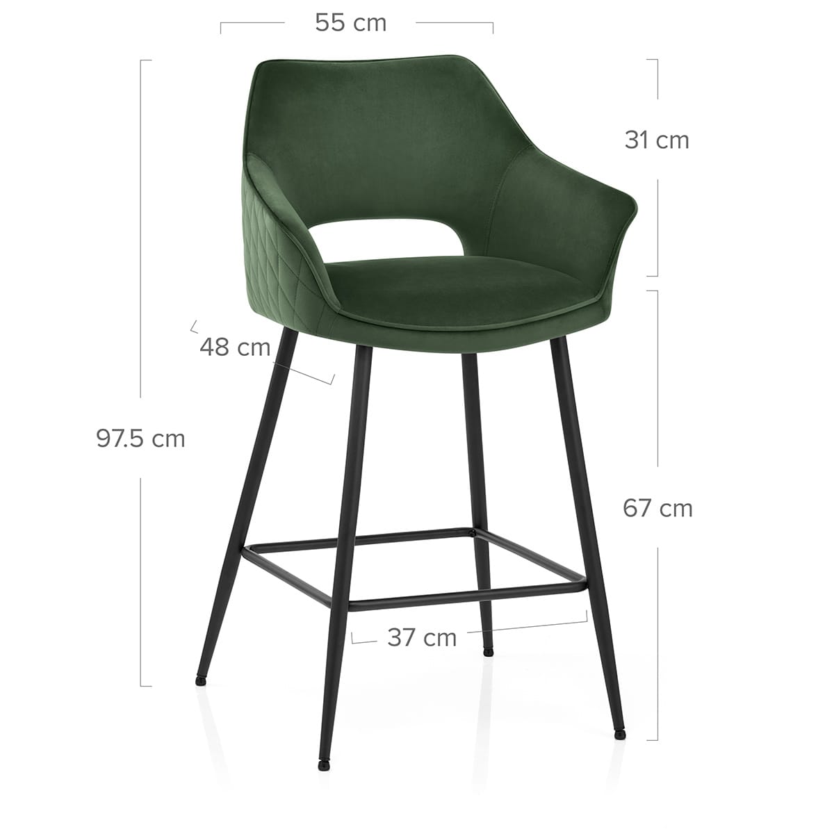 Sgabello Velluto - Viola Verde