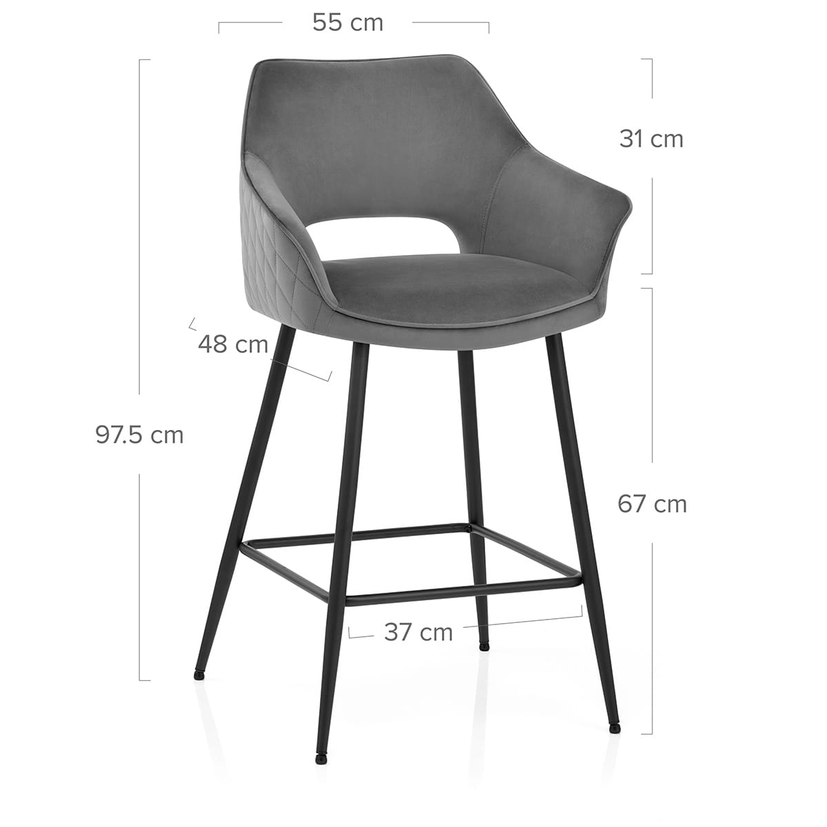 Barhocker Samt - Viola Grau