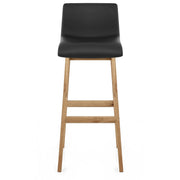 Sgabello Ecopelle Legno - Wave Nero