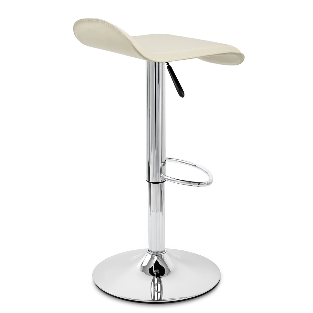 Sgabello Ecopelle Cromato - Zars Crema