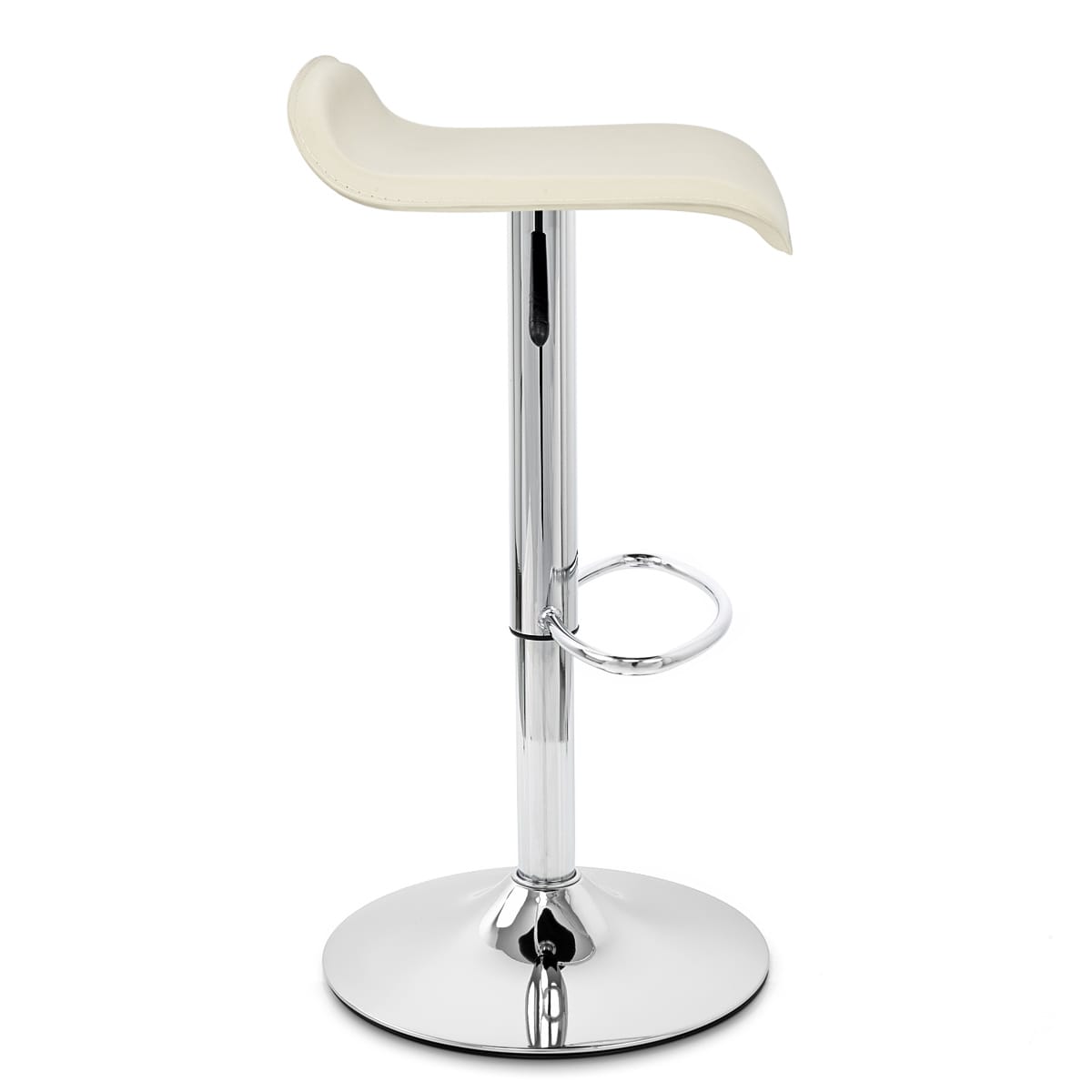 Sgabello Ecopelle Cromato - Zars Crema