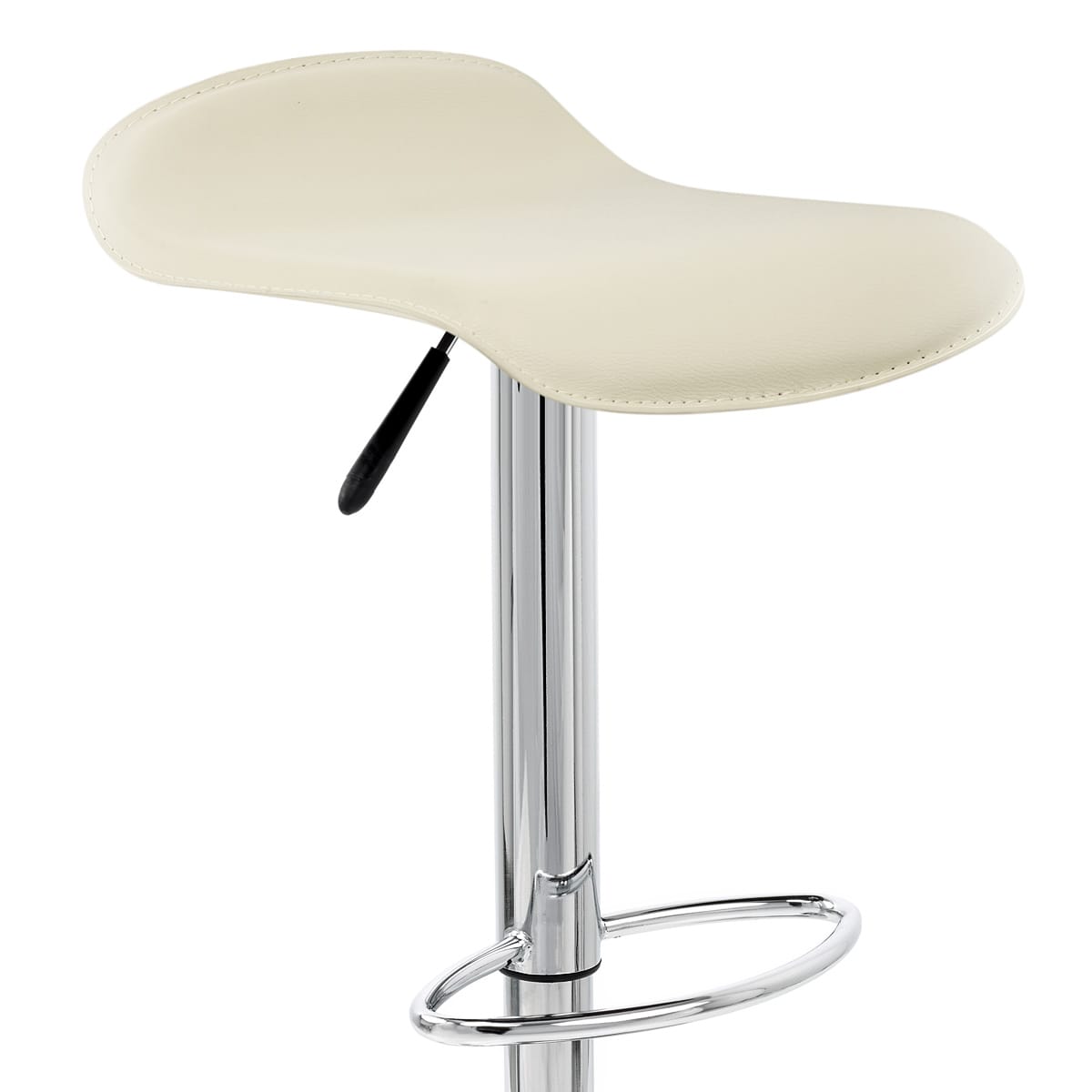 Sgabello Ecopelle Cromato - Zars Crema