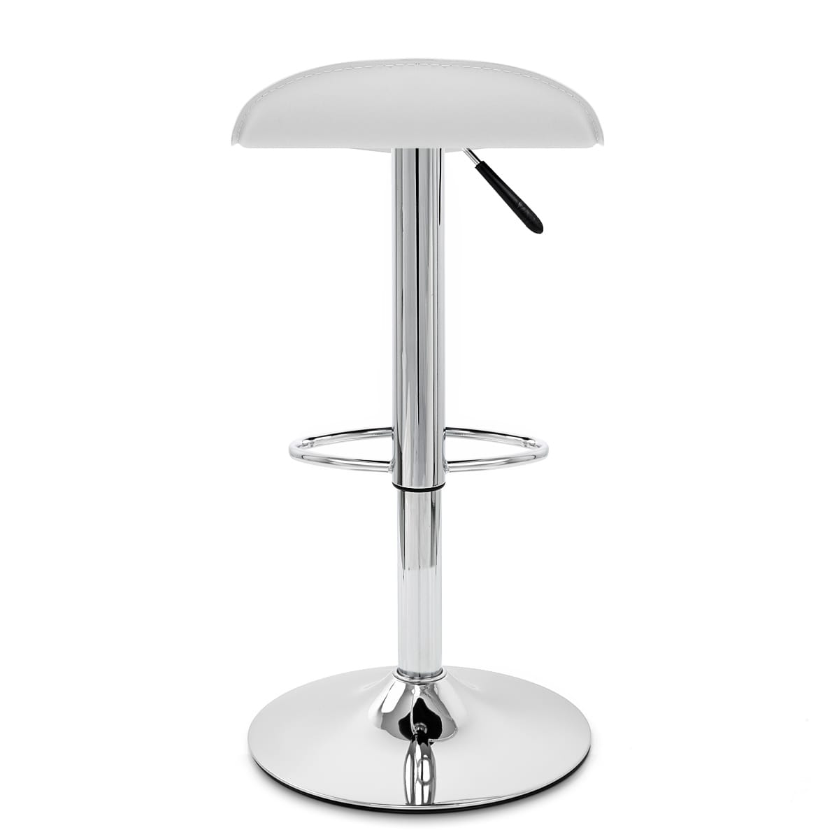 Sgabello Ecopelle Cromato - Zars Bianco