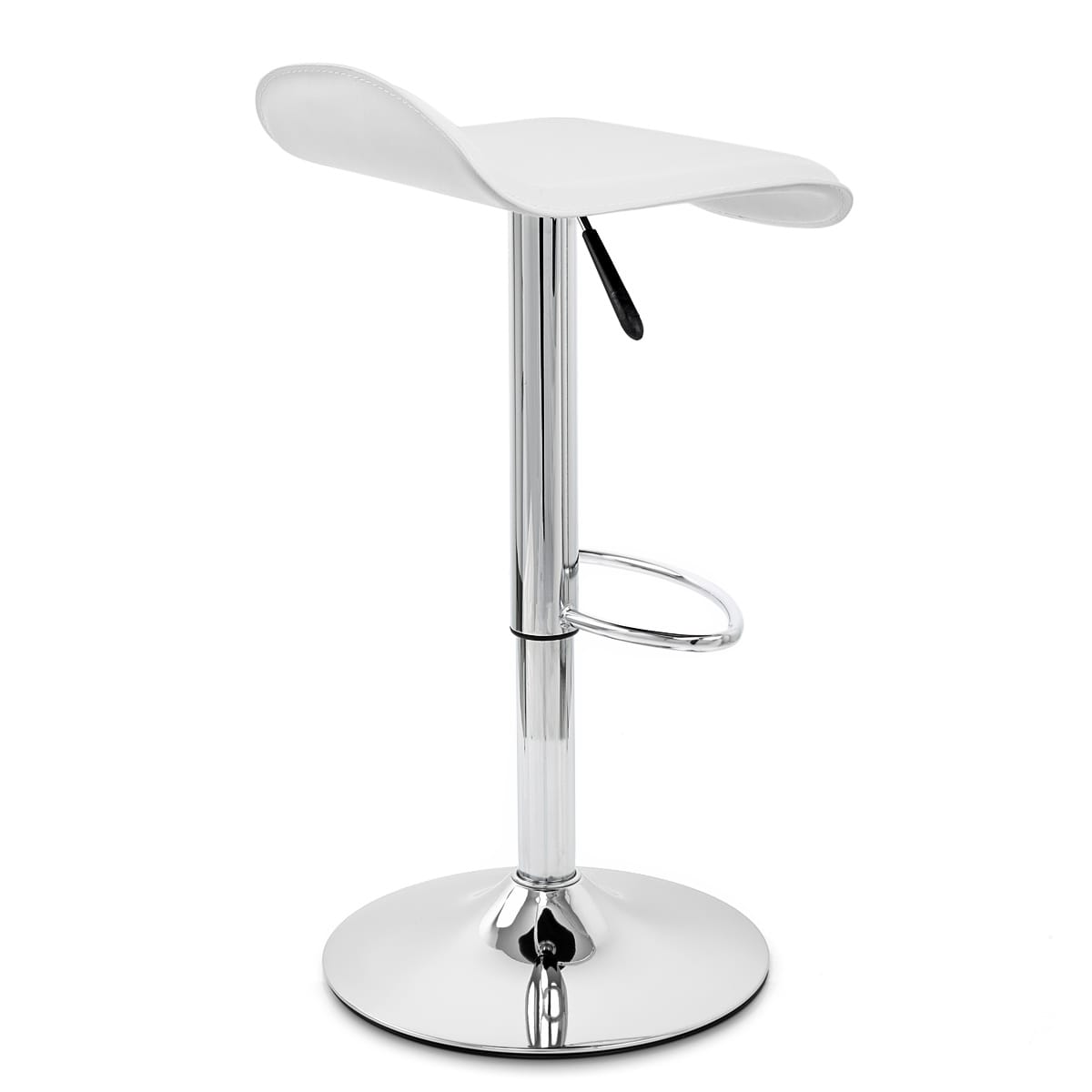 Sgabello Ecopelle Cromato - Zars Bianco