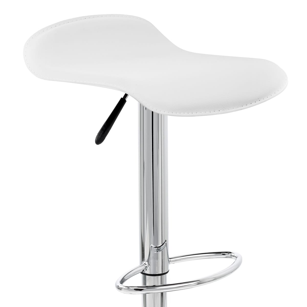 Sgabello Ecopelle Cromato - Zars Bianco