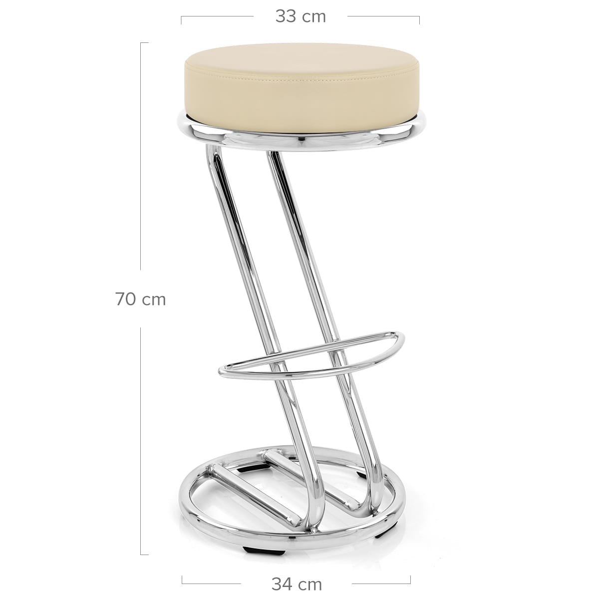 Kunstleder Barhocker Chrom - Zaza Beige